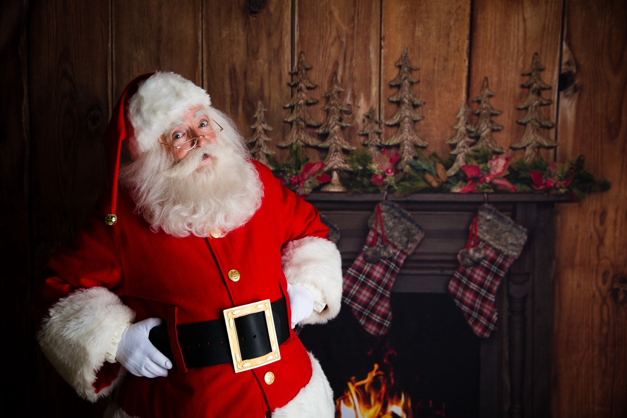 Santa Tom at the Fireplace